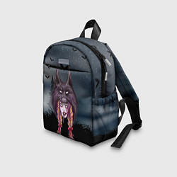 Детский рюкзак Девушка в скальпеле волка, цвет: 3D-принт — фото 2