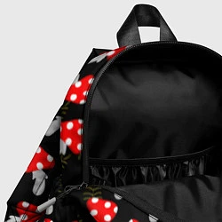 Детский рюкзак Мухоморы на черном фоне, цвет: 3D-принт — фото 2