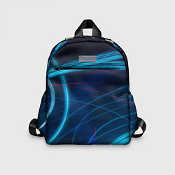 Детский рюкзак Синие абстрактные линии в темноте, цвет: 3D-принт