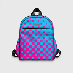 Детский рюкзак Фиолетовые и синие квадратики, цвет: 3D-принт