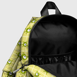 Детский рюкзак Зеленые одноглазые человечки, цвет: 3D-принт — фото 2