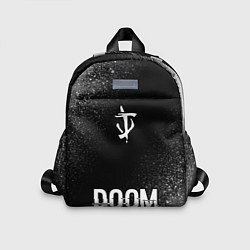 Детский рюкзак Doom glitch на темном фоне: символ, надпись, цвет: 3D-принт