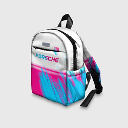 Детский рюкзак Porsche neon gradient style: символ сверху, цвет: 3D-принт — фото 2