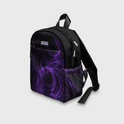 Детский рюкзак Сиреневая абстракция из звуковых волн, цвет: 3D-принт — фото 2