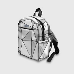 Детский рюкзак Геометрические линии на сером фоне, цвет: 3D-принт — фото 2