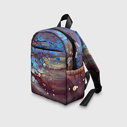 Детский рюкзак Тёмный песок и синие блестящие камни, цвет: 3D-принт — фото 2