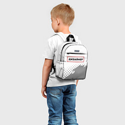 Детский рюкзак Дизайнер - в красной рамке на светлом, цвет: 3D-принт — фото 2