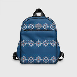 Детский рюкзак Вязанный синий классический стиль, цвет: 3D-принт