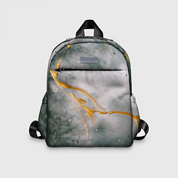 Детский рюкзак Абстрактный серый туман и золотая краска