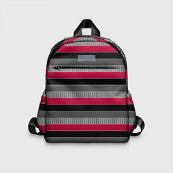 Детский рюкзак Красно-черный полосатый современный узор