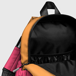 Детский рюкзак Полосатый узор желтые розовые черные полосы, цвет: 3D-принт — фото 2