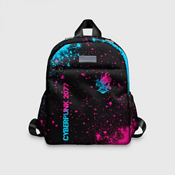 Детский рюкзак Cyberpunk 2077 - neon gradient: надпись, символ, цвет: 3D-принт