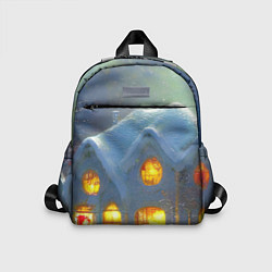 Детский рюкзак Сказочный зимний домик, покрытый снегом, цвет: 3D-принт