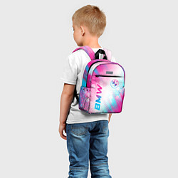 Детский рюкзак BMW neon gradient style: надпись, символ, цвет: 3D-принт — фото 2