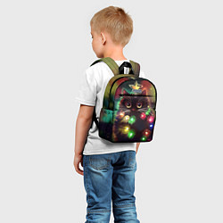 Детский рюкзак Новый Год Кот, цвет: 3D-принт — фото 2