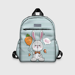 Детский рюкзак Милый зайка с шариком-морковкой, цвет: 3D-принт