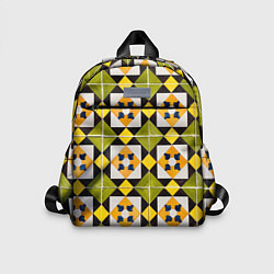 Детский рюкзак Геометрический золотистый паттерн, цвет: 3D-принт
