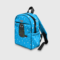 Детский рюкзак Котоёлочка - на фоне снегопада, цвет: 3D-принт — фото 2