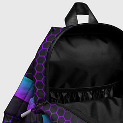 Детский рюкзак Юрий всегда прав - неоновые соты, цвет: 3D-принт — фото 2