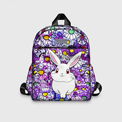 Детский рюкзак Веселый кролик в цветах, цвет: 3D-принт
