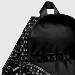 Детский рюкзак Черно-белый зимний орнамент Scandinavian winter, цвет: 3D-принт — фото 2