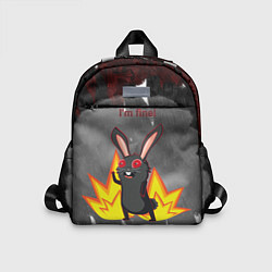 Детский рюкзак Черный кролик у которого все хорошо, цвет: 3D-принт