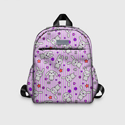 Детский рюкзак Кролики - текстура на розовом фоне, цвет: 3D-принт