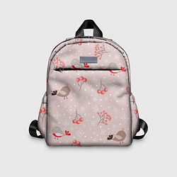 Детский рюкзак Птицы снегири и зимние ягоды, цвет: 3D-принт
