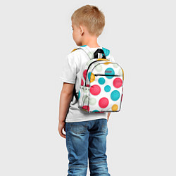 Детский рюкзак Белый фон и абстрактные разноцветные объёмные окру, цвет: 3D-принт — фото 2