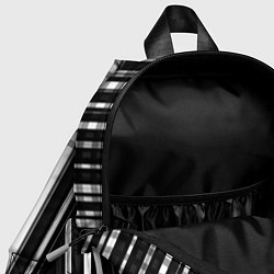 Детский рюкзак Бело серый полосатый узор, цвет: 3D-принт — фото 2