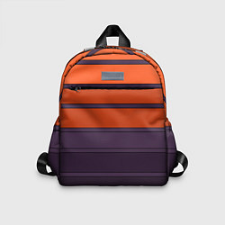 Детский рюкзак Полосатый фиолетово-оранжевый узор, цвет: 3D-принт