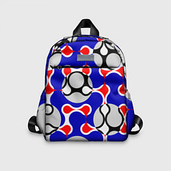 Детский рюкзак Абстрактные сине-красные паттерны и шары