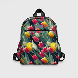 Детский рюкзак Много тюльпанов, цвет: 3D-принт