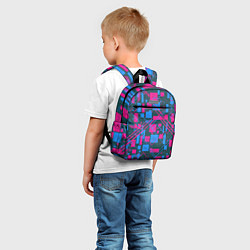 Детский рюкзак Геометрическая абстракция из квадратов и прямоугол, цвет: 3D-принт — фото 2