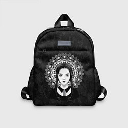 Детский рюкзак Готическая девушка и округлый орнамент с черепами