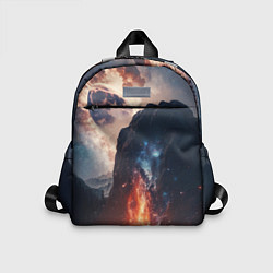 Детский рюкзак Галактика как ночное небо над пейзажем, цвет: 3D-принт