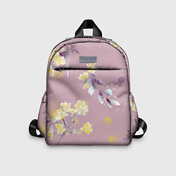 Детский рюкзак Паттерн с цветами на пыльном розовом фоне, цвет: 3D-принт