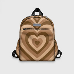 Детский рюкзак Hearts brown, цвет: 3D-принт