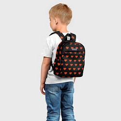 Детский рюкзак Разбитые сердца на черном фоне, цвет: 3D-принт — фото 2