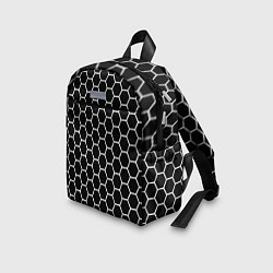 Детский рюкзак Черно белые соты абстракция, цвет: 3D-принт — фото 2