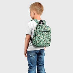Детский рюкзак Абстрактные цветы на мятном фоне, цвет: 3D-принт — фото 2