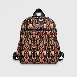 Детский рюкзак Японский оранжевый паттерн, цвет: 3D-принт