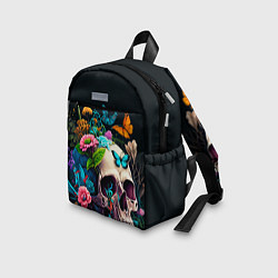 Детский рюкзак Цветочный череп, цвет: 3D-принт — фото 2