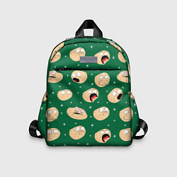 Детский рюкзак Картофелины с лицом кричат: мемы на зеленом фоне, цвет: 3D-принт
