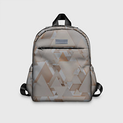 Детский рюкзак Геометрическое множество серых и бежевых треугольн, цвет: 3D-принт