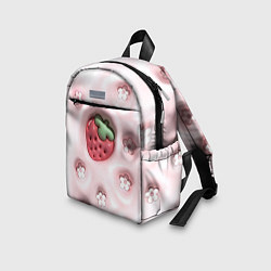 Детский рюкзак Объемная вдавленная клубника и цветочки, цвет: 3D-принт — фото 2