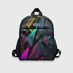 Детский рюкзак Неоновые абстрактные полигоны, цвет: 3D-принт