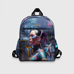 Детский рюкзак Cyberpunk - brave girl - neural network, цвет: 3D-принт
