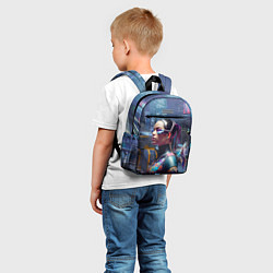 Детский рюкзак Cyberpunk - brave girl - neural network, цвет: 3D-принт — фото 2