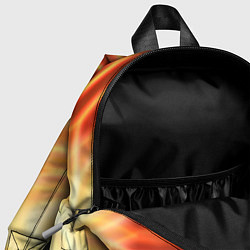 Детский рюкзак Абстрактные оранжево-жёлтые солнечные волны, цвет: 3D-принт — фото 2